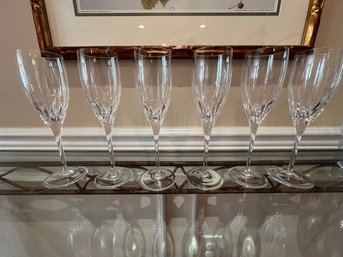 SOHO By Rogaska, Champagne Stems, Set Of 6, Hand Blown,