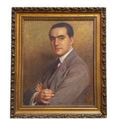 Signed 1927 Georges Brasseur ( Belgium 1880 - 1950) Oil Portrait Of Francisco Jose Alvarez De Allende