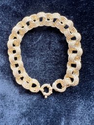 14 Kt Yellow Gold Mesh Circles, With Such High Lustre, And Shiny Appeal, 7 Inch, Weighs 4.7