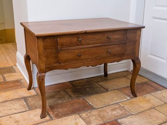 Custom Made Pine Console Or Sofa Table With Cabriole Legs And Decorative Apron