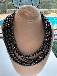 Hematite 4 Strand Stunning Necklace, With Sterling Clasp