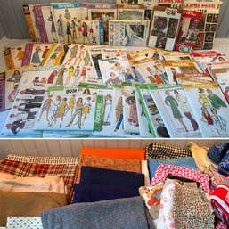 1970s Fabric & Sewing Patterns Including Simplicity, Butterick, McCalls & Vogue