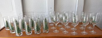 Happy Holiday By Nikko Japan Wine & Water Glasses