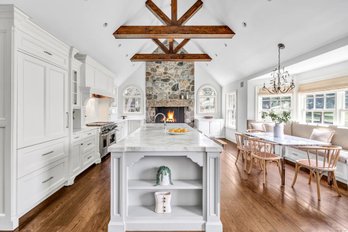 A Phenomenal Custom Kitchen Cabinetry With Calacatta Marble Counters