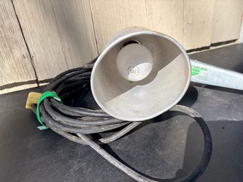 Vintage Gator Grip Clamp-On Work Light – Metal Reflector Shade & Long Cord