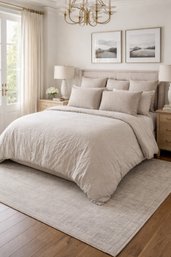 A Restoration Hardware King Size Comforter/ Duvet Cover In Pale Grey