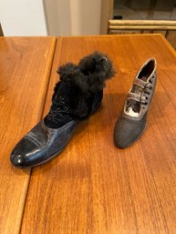 Pair Of Vintage Victorian Decorative Shoes