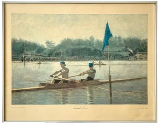 Vintage Framed Museum Poster Print 'Turning Skate Boat' By Thomas Eakins