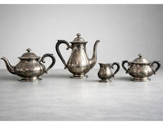 JEZLER Swiss 800 Silver Teaware With Ebony Handles - 2,018 Grams (4 Pieces)