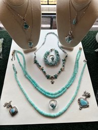 Turquoise, Sterling Silver, Multi Stone