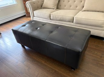Faux Leather Ottoman