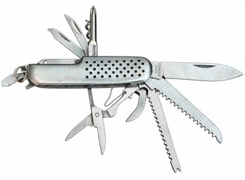 11-in-1 Stainless Steel Multi-tool Pocket Knife With Perforated Metal Handle