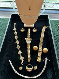 Crystal, Amethyst, Sterling Silver, And Cubic