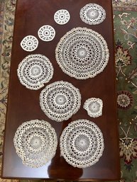 Collection Of Vintage Hand Embroidered Doilies & Runners