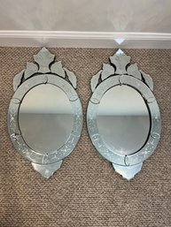 Pair Decorative Ornate Mirrors