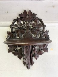 Pair Of Decorative Carved Wood Sconces Or Wall Shelves