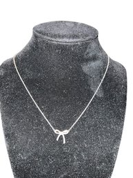 Tiffany & Co., Sterling Silver Bow Necklace 16'
