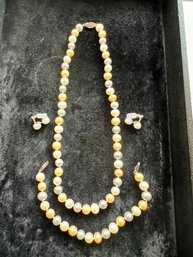 Tahitian Pearls, With Cream White, Grey, Lovely Set