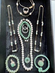 Jade, Pearls, Sterling Silver, Drops, Rings, Necklaces