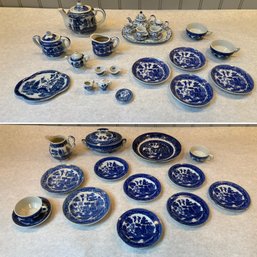 Vintage Miniature And Doll Sized Blue & White Transferware Dishes