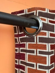 Curtains With Brick Like Design & Rods