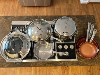 Anolon 14' Stir-fry Lidded Pan, Classique Belgique 12.5 Lidded Pan, 4 Copper Chef Pans & More