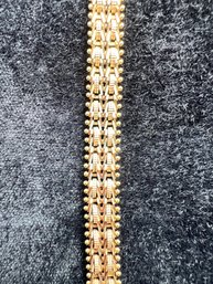 14 Kt YG Heavy Bracelet, Lovely Pattern, Weighs 9.1 Dwt, 7 Inch