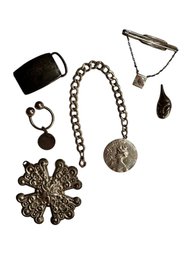 Sterling Silver, F.N. & Co., Reed & Barton, Tie Tack, Key Ring, Generous Lot