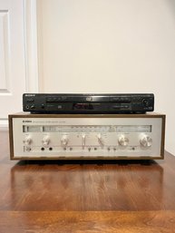 Sony Compact Disc Player & Yamaha Stereo Receiver CR-620
