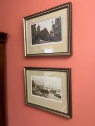 Tow Framed Photographs Taken In England, Signed