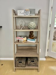 3 Decorative Retro  Wood Blocks, Ceramic Vase, Woven Baskets, Deco Art Piece & Industrial Sculpture