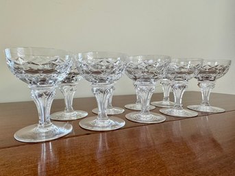 Set Of 9 Royal Leerdam 'Regal' Cut Crystal Champagne / Dessert Coupes  - Netherlands