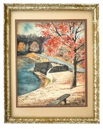 Untitled Original Autumnal Watercolor By Joanne Anderson