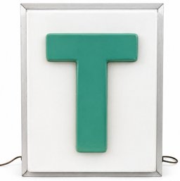 Amazing Vintage Illuminated T Display Sign With Medal Frame