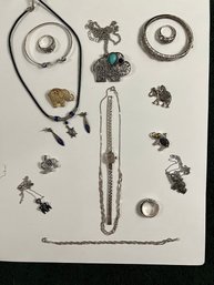 Who Loves Elephants? Cute As Buttons, In Sterling And Metal, Sones And Beads