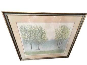 A. Leonardi, 'Park', Lithograph, Signed And Numbered In Pencil