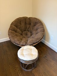 Pier 1 Rattan Papasan Chair & Ottoman