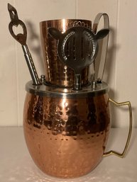 Mikasa Hammered Copper Bar Handle Bucket, Utensils.