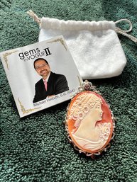 Cameo, Sterling Silver, With Garnet Crown Accents By Michael Valitutti