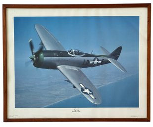 1985 Framed Poster 'The Jug, Republic P-47 D' Kalamazoo Aviation Museum