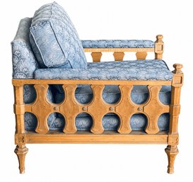 Absolutely Stunning Danish Custom Upholstered Wooden Accent Chair