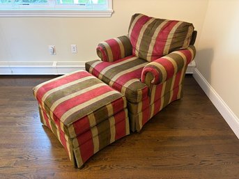 Drexcel Heritage Comfy Upholstered Arm Chair With Ottoman