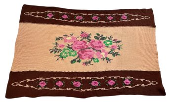 Vintage Hand Crocheted Rose Pattern 81 X 53 Afghan