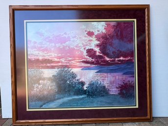 L. Bel Signoze Sunset Print, Framed Beautifully, 41' X 35'