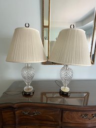 Matching Pair Of Crystal Lamps