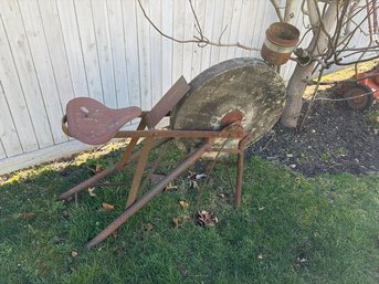 Vintage Antique Stone Grinder For Decorative Purposes