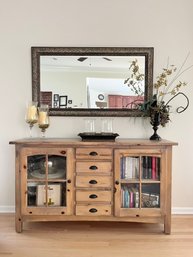 Rustic Wooden Farm House Cabinet/ Entertainment Unit, With 5 Drawers