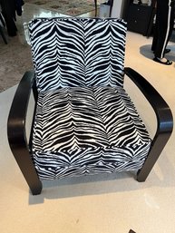Zebra Striped Side Chair W/arms,