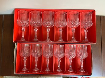 Cristal D'arques Longchamp Of France Wine & Water Glasses