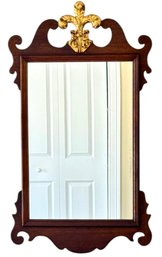 Vintage Decorative Wall Mirror With Gilt Fleur-de-Lis Crest